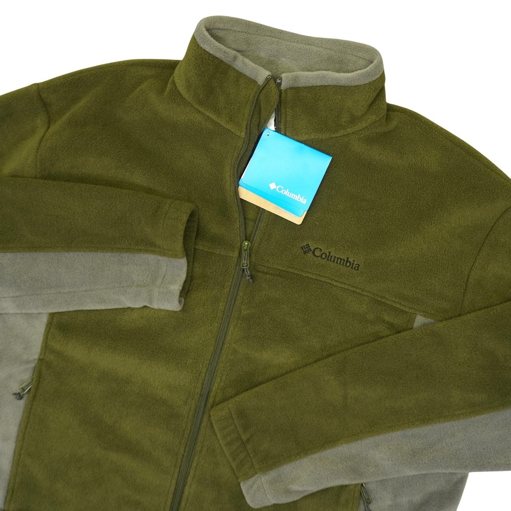 Columbia Ramshackle Fleece Mens XXL Green Grey Full Zip Jacket Outdoor Layering